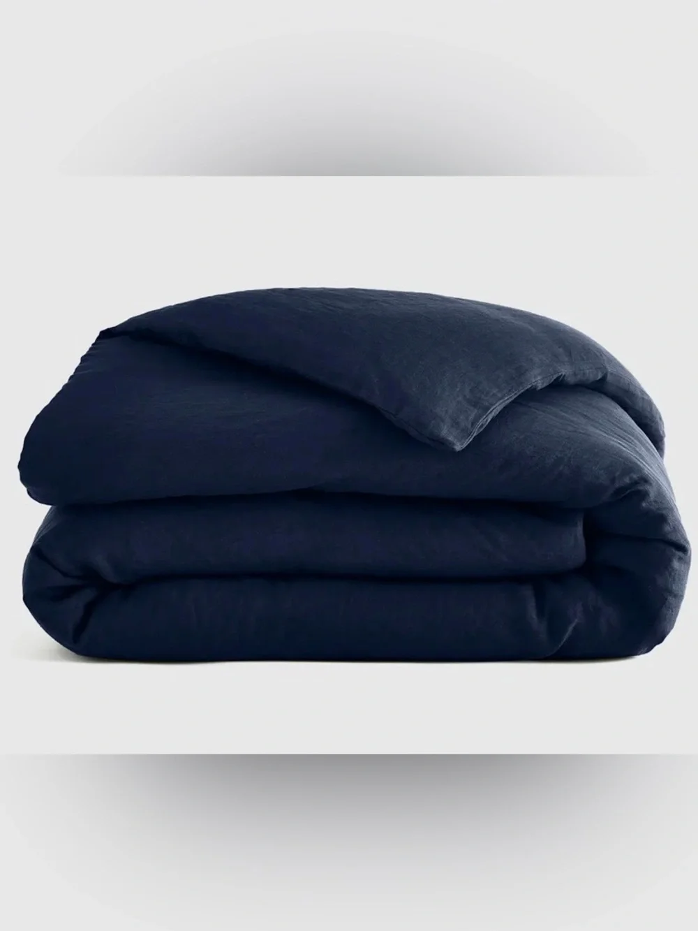 Quince European Linen 1 Piece Duvet Cover, Full/Queen (Navy)  NO SHAMS